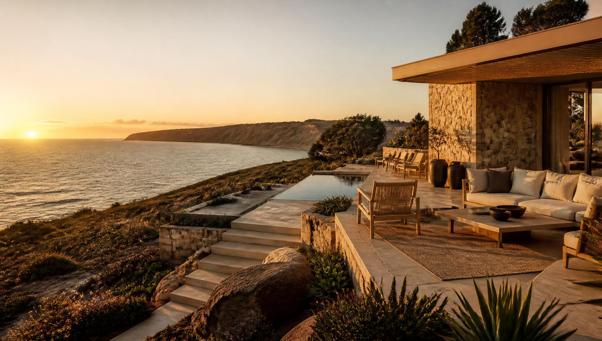 Propriedade portuguesa ao pôr do sol